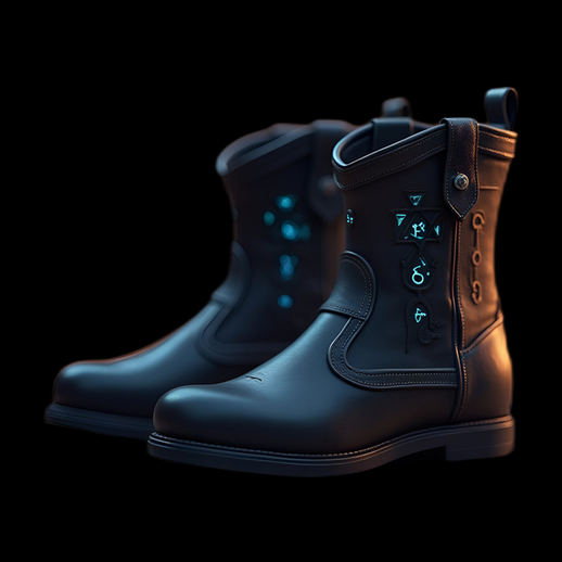 Bottes en cuir noir futuristes