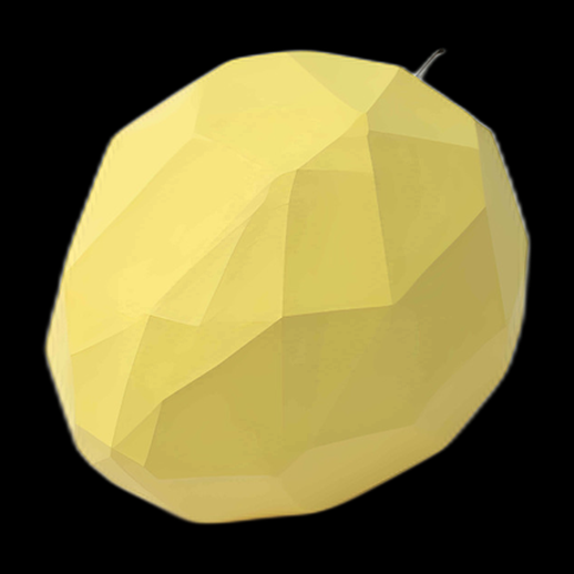 Pomme 3D jaune basse poly