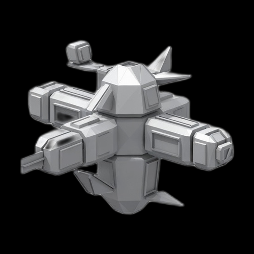 Vaisseau spatial 3D gratuit style low poly