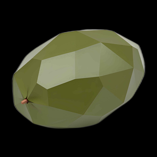 Olive verte 3D low poly