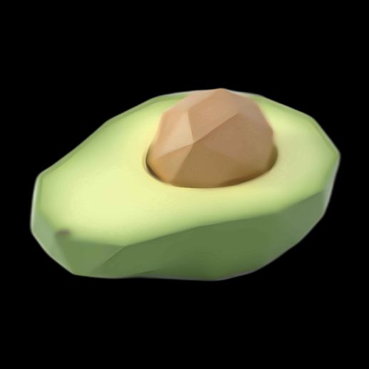 Avocat 3D minimaliste en deux