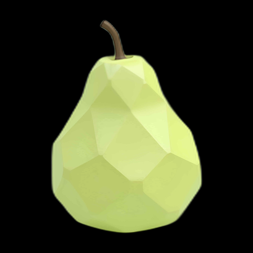 Poire 3D Low-Poly Jaune