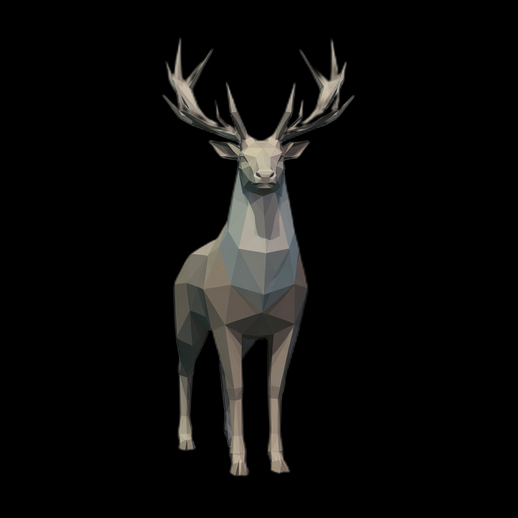 Cerf low poly 3D gratuit stylise