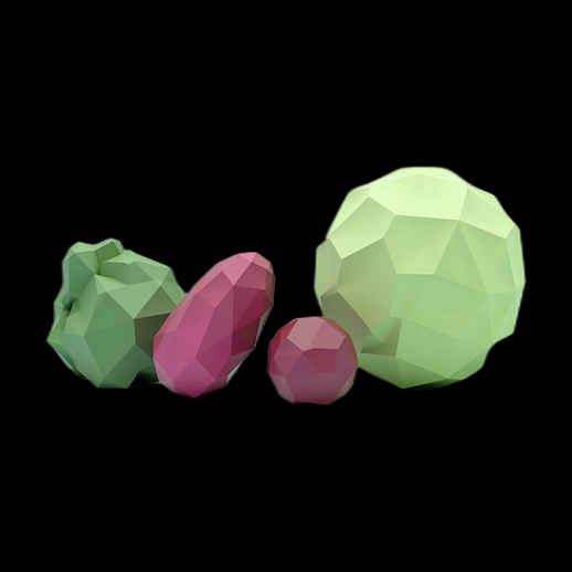 Légumes en low-poly art 3D