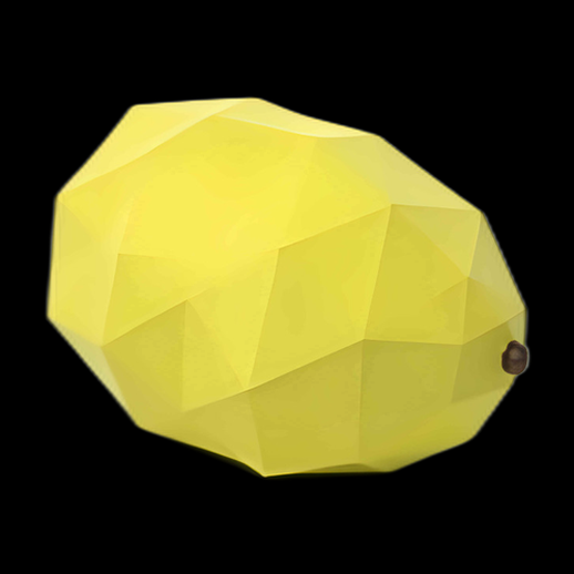 Citron 3D polygonal jaune