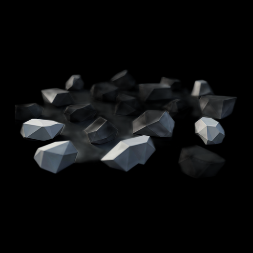 Pile de roches polygonales 3D