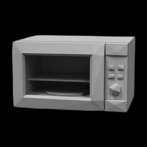 Four micro-ondes 3D gratuit low poly