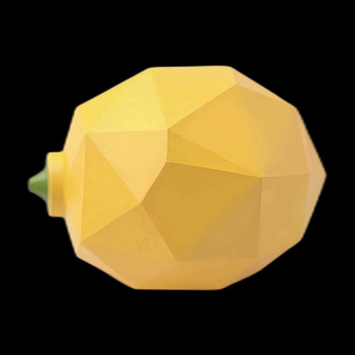 Citron 3D jaune géométrique stylisé