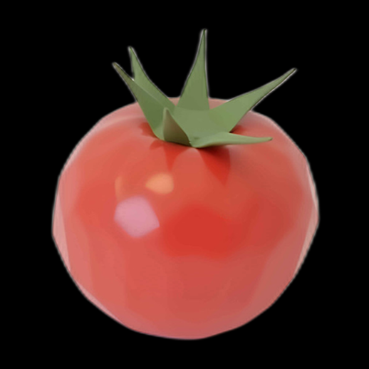 Tomate 3D low poly rouge