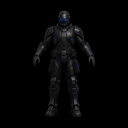 Soldat cybernétique en armure futuriste 3D gratuit - modele 3D gratuit