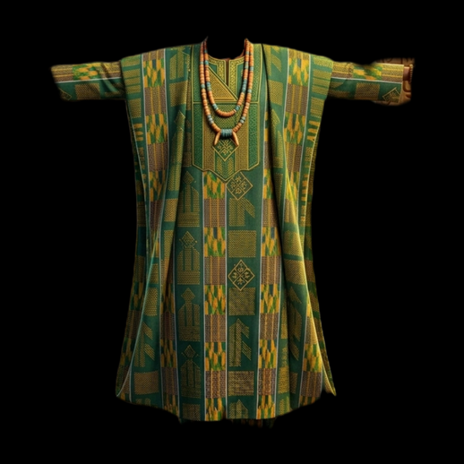Modele 3D gratuit boubou africain vert traditionnel