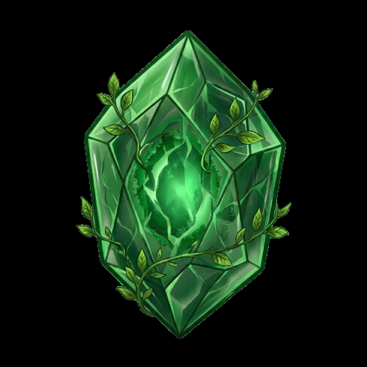 Cristal magique vert 3D gratuit avec lianes