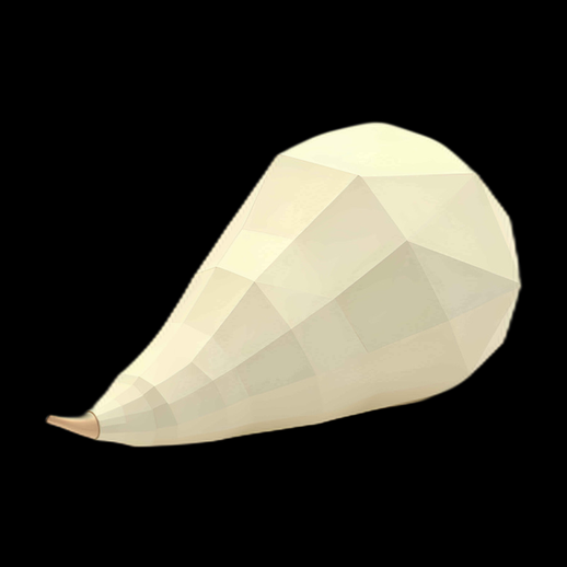 Navet 3D polygonal stylisé beige