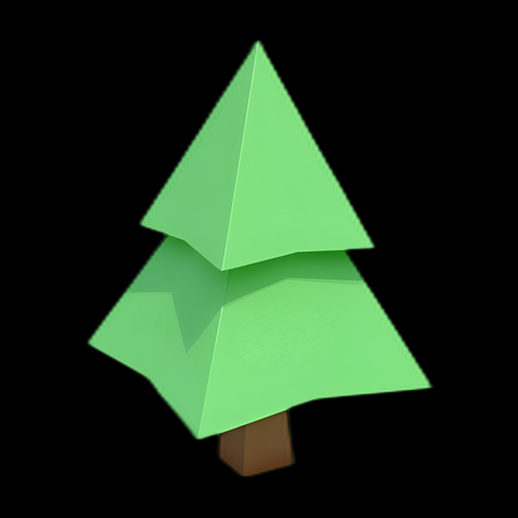 Arbre 3D stylisé vert clair