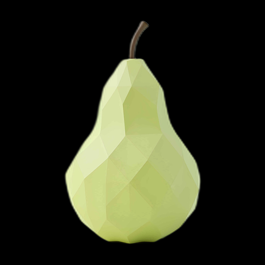 Poire 3D géométrique vert pâle