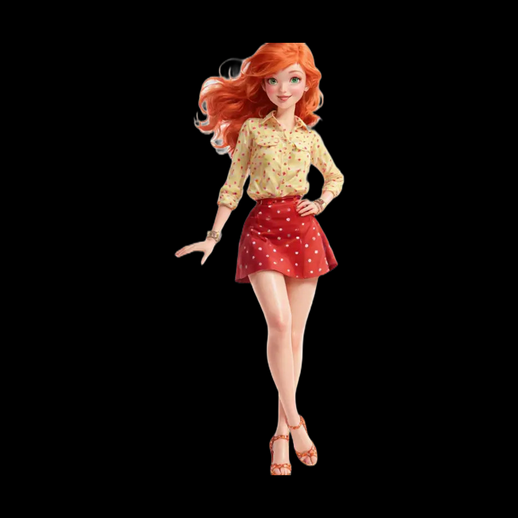 Personnage feminin stylise 3D gratuit cartoon