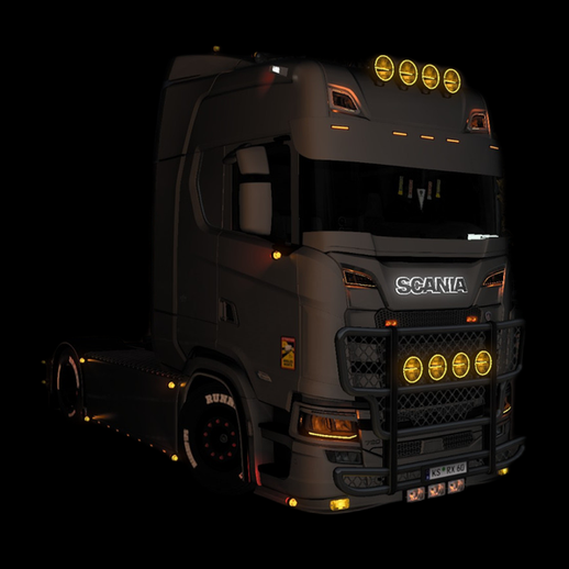 Camion Scania 3D gratuit avec lumières LED