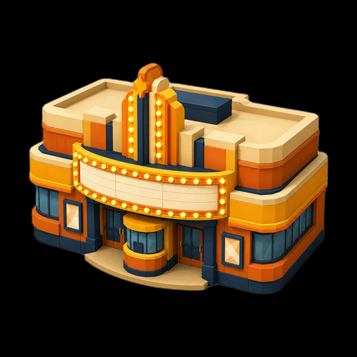 Cinema art deco 3D gratuit style cartoon