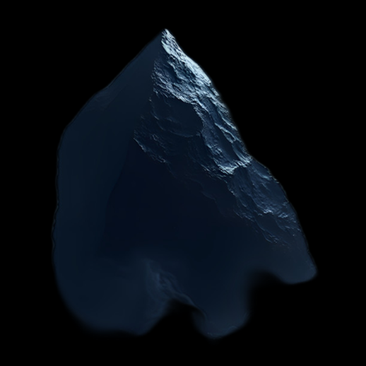 Iceberg 3D bleu foncé isolé