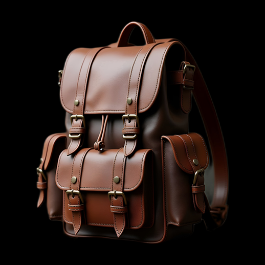 Sac à dos en cuir marron