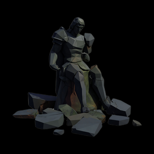 Statue chevalier 3D gratuit low poly stylise