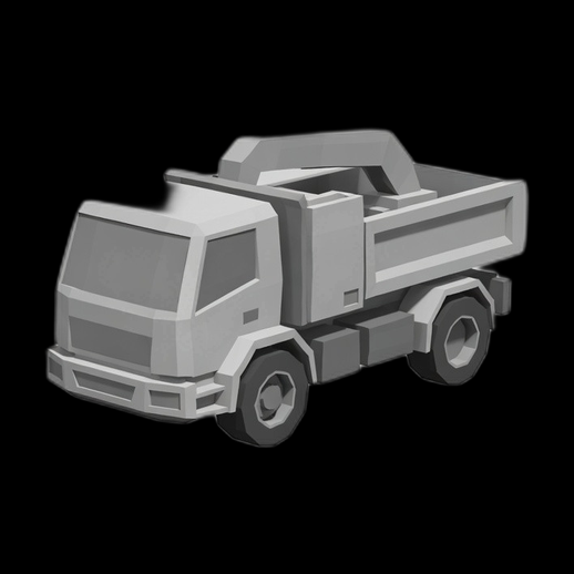 Camion benne 3D gratuit low poly