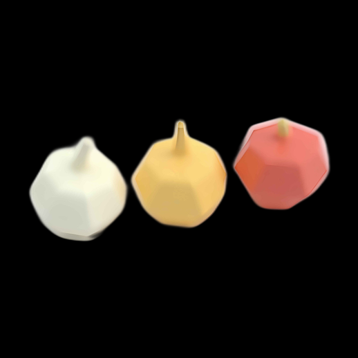 Trois citrouilles 3D stylisées
