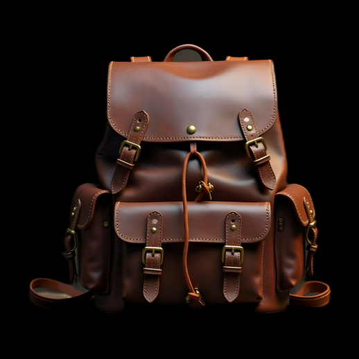 Sac à dos en cuir marron