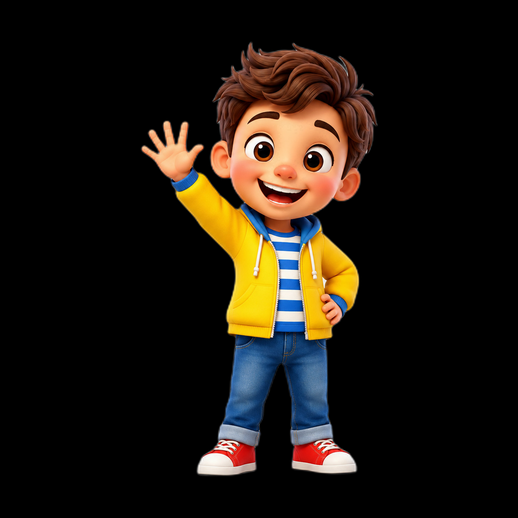 Personnage enfant cartoon 3D gratuit souriant