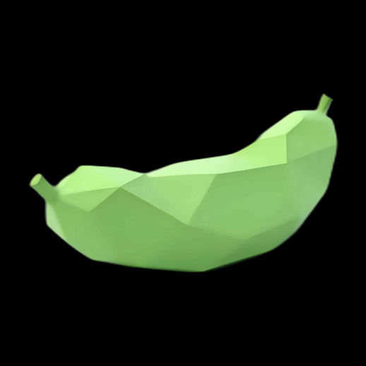 Banane 3D polygonale vert clair - modele 3D gratuit