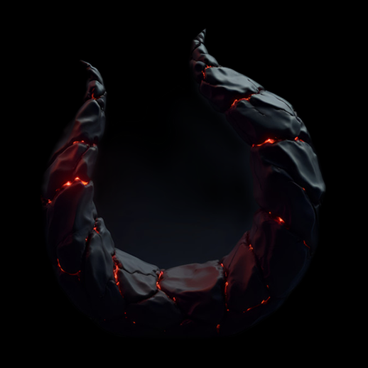 Cornes de démon 3D en pierre