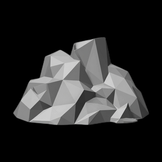 Rocher low poly 3D gratuit stylise