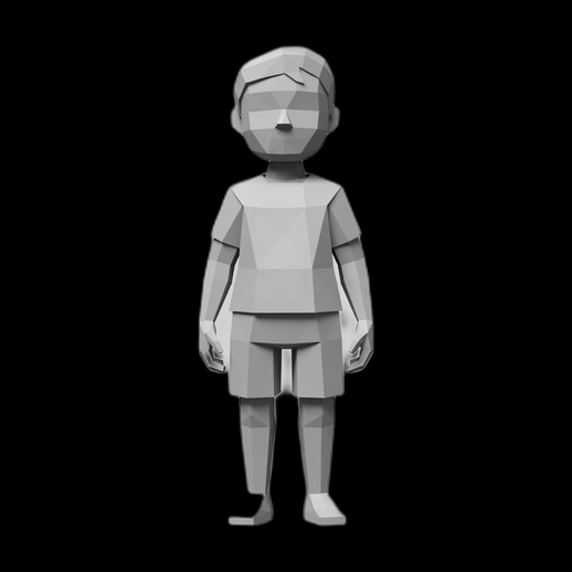 Personnage enfant low poly 3D gratuit stylisé