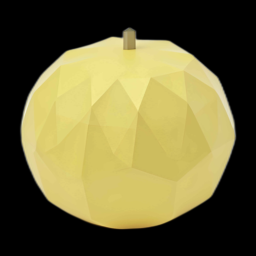 Pomme géométrique jaune 3D