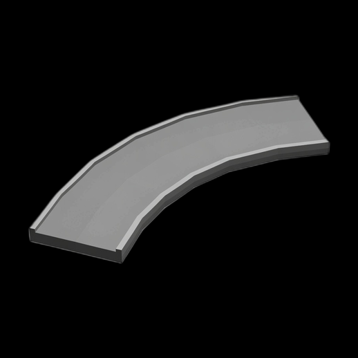 Segment route courbe 3D gratuit gris - modele 3D gratuit
