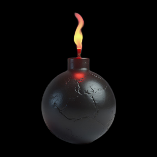 Bombe à mèche allumée 3D