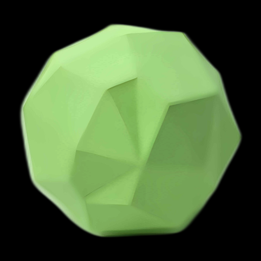 Asset 3D : Sphère polygonale verte