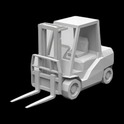 Chariot elevateur 3D gratuit low poly