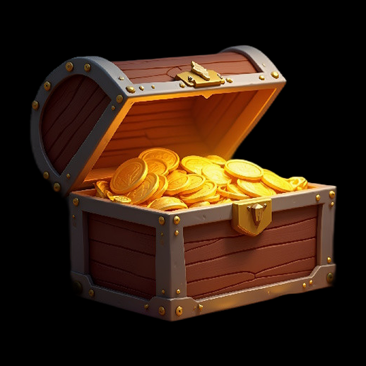 Coffre au trésor rempli d'or