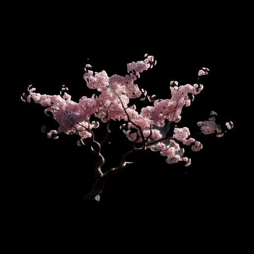 Arbre cerisier japonais 3D gratuit en fleurs