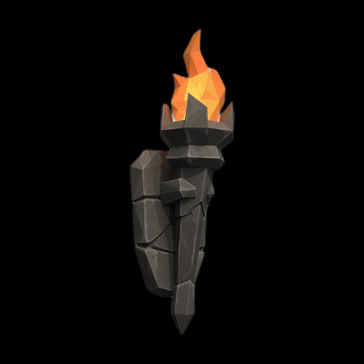 Torche murale 3D gratuit style low poly
