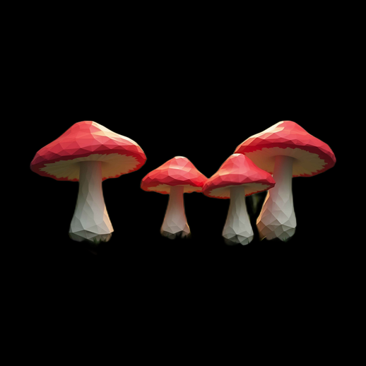 Amanite tue-mouches low poly 3D