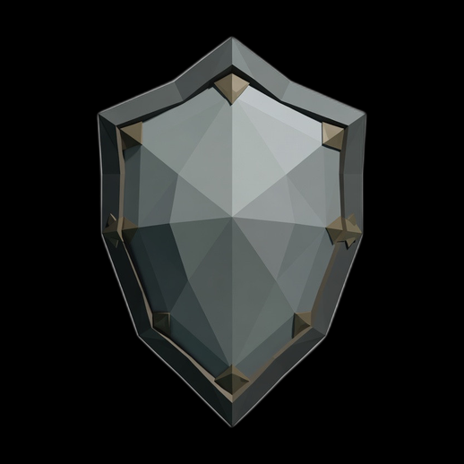 Bouclier medieval low poly 3D gratuit