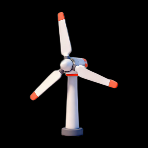 Eolienne 3D gratuit a trois pales stylisees