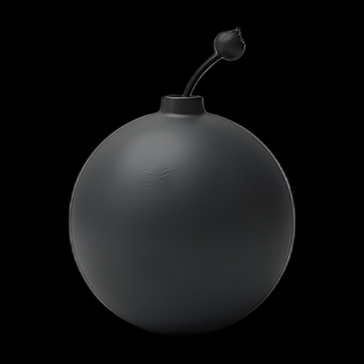 Bombe noire dessin animé 3D