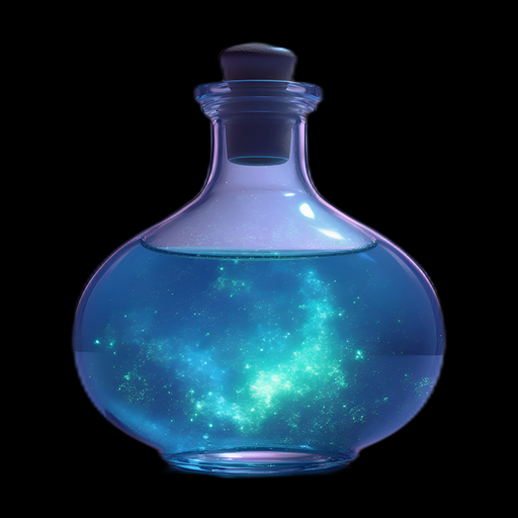 Potion magique bleue galactique