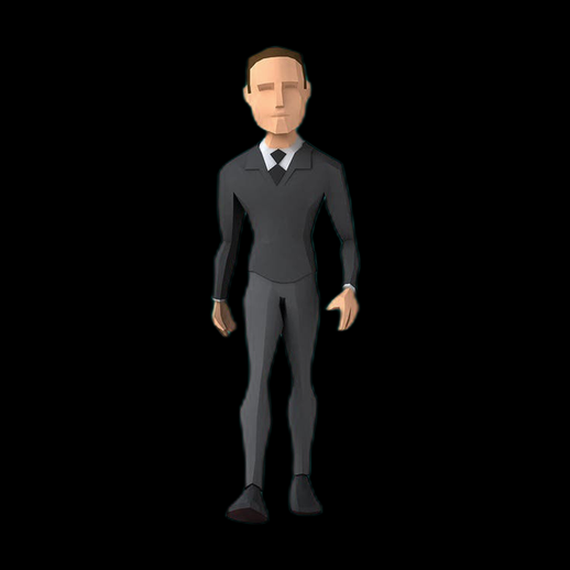 Personnage homme costume 3D gratuit stylise