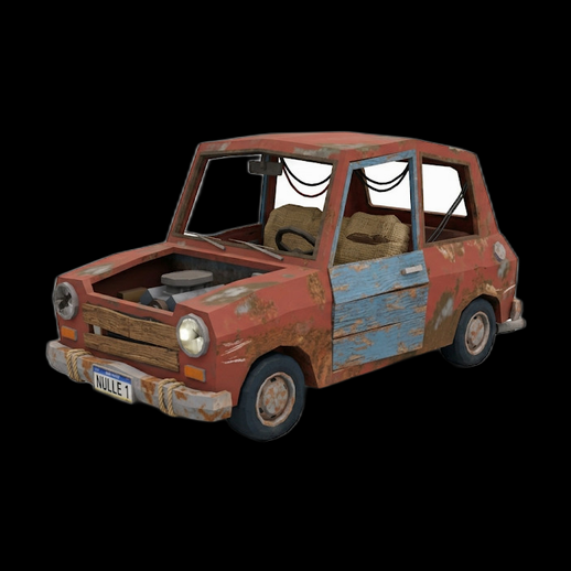 Voiture ancienne rouillee 3D gratuit low poly - modele 3D gratuit