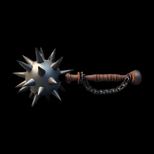 Masse d'armes médiévale 3D