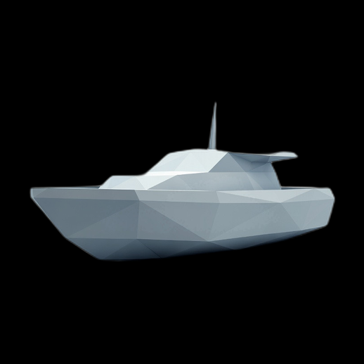 Bateau yacht low poly 3D gratuit blanc